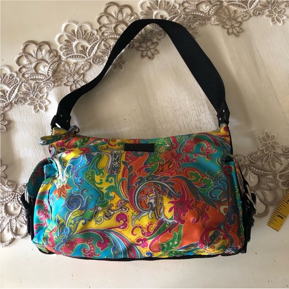 Ralph Lauren,psychedelic multicolor Baguette Purse Small barrel Shoulder/handbag - Picture 2 of 13